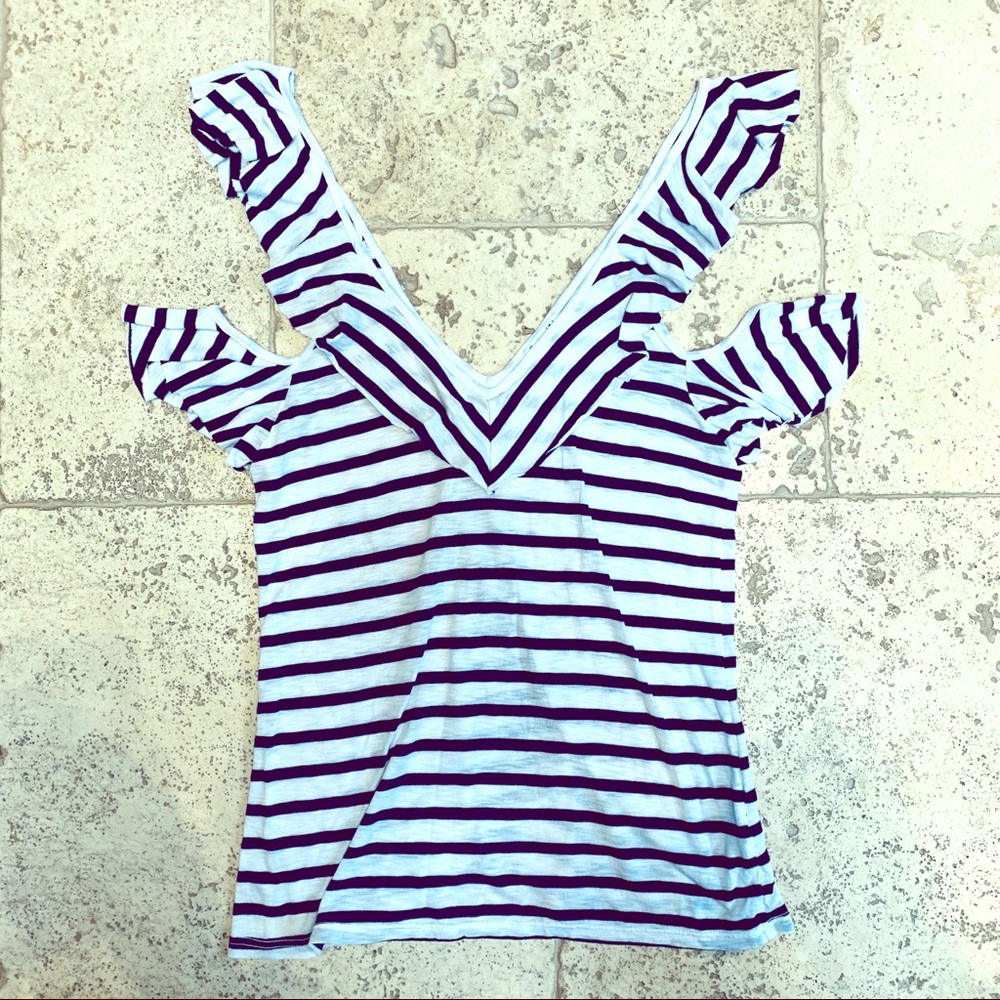 Splendid Cold Shoulder Striped Tank/ Shirt